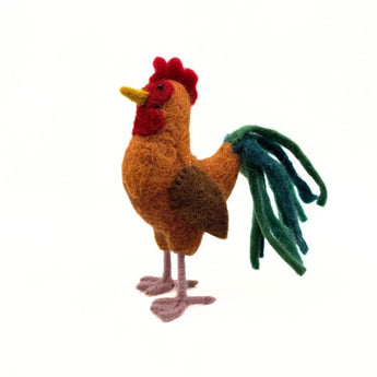 Amica rooster felt decoration featuring a colorful, handcrafted felt rooster for home decor or craft projects.