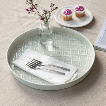 Round light grey enamel trinket dish by Rex B2B, with a smooth circular shape perfect for jewelry or small accessories.