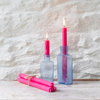 Rustic fuchsia dinner candle by Grand Illusions, 23x270 cm, with a textured, rustic finish and elegant design for table settings.