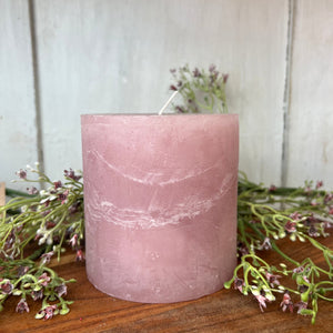 Rustic Pillar Candle dusky pink - Bumble Living