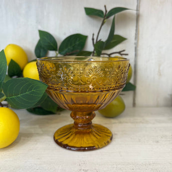 Assorted colorful Saint-Émilion Vintage Baroque embossed coupe champagne glasses by Chic Antique, elegant and decorative for special occasions.