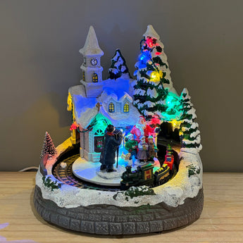 Crystal World Say Cheese Santa light-up ornament, festive seasonal decoration with Santa figure and built-in lighting.