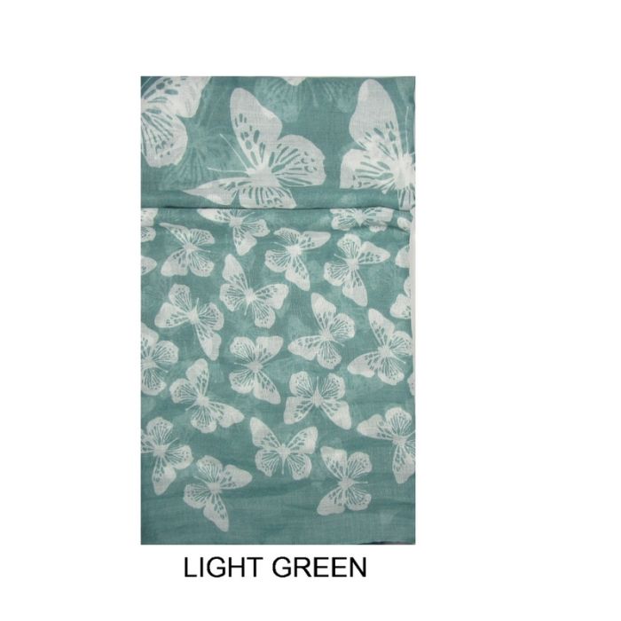 Scatter Butterfly Scarf- Light Green - Bumble Living