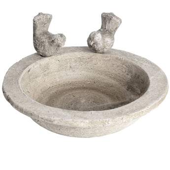 Small Hills Interiors bird bath with a classic round basin and decorative pedestal, suitable for garden or outdoor use