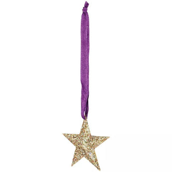 Small sparkle star decoration bauble by Grand Illusions featuring shimmering, glittering star design for festive decor.