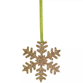 Gold Stellar Snowflake Glitter Bauble by Grand Illusions with sparkling snowflake design and shimmering glitter finish.