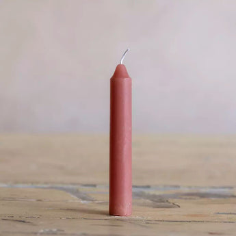 Dusky pink Stubby Candle by Grand Illusions, 1.9 × 12.5 cm, shown in a close-up view of its short, wide candle form.