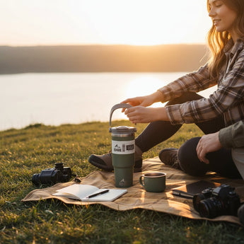 Edgie 'The Busy One XL' Sage insulated Flask by EDGIE Company with a sleek, durable design and sage green finish.