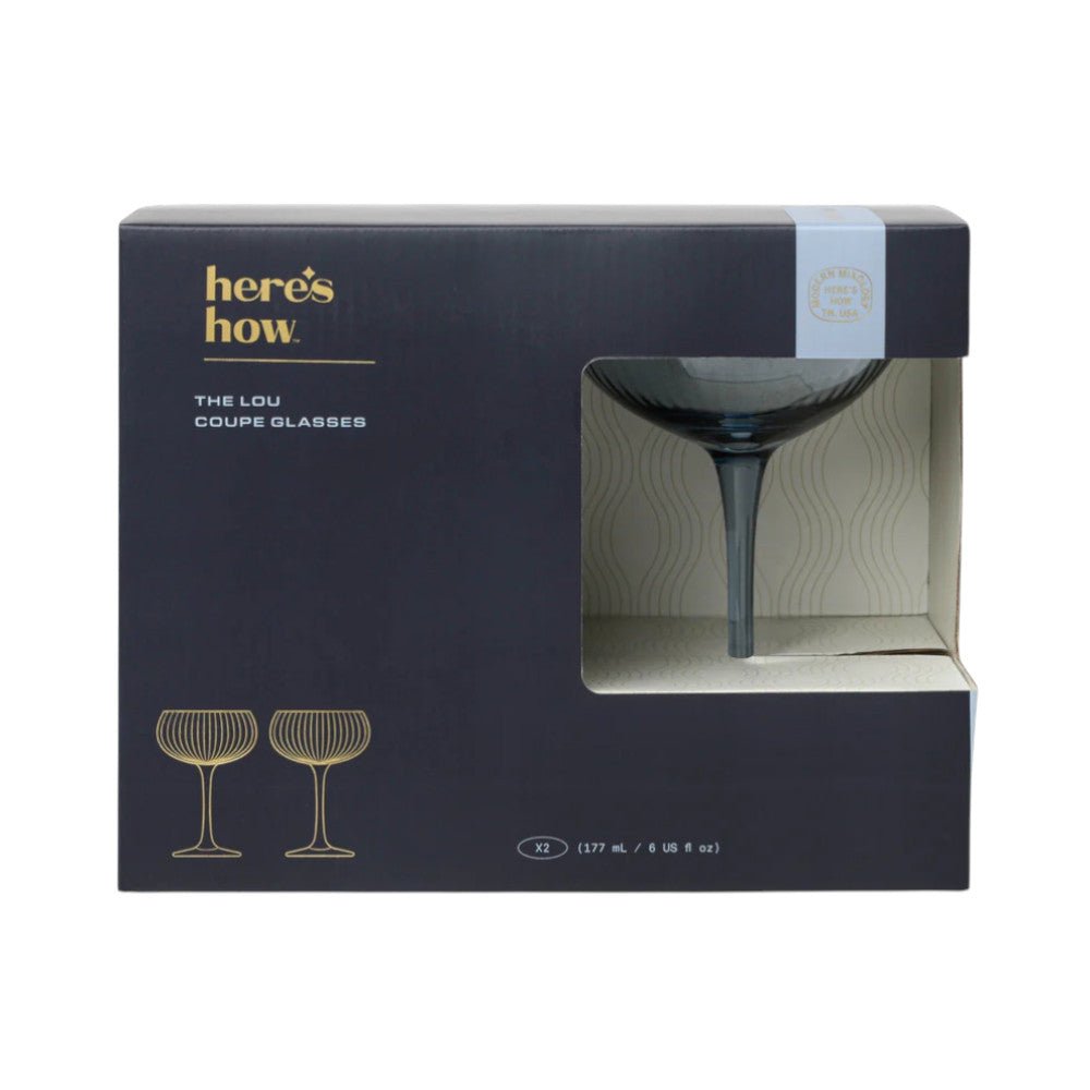 The Lou Coupe Glass - Set of 2 Blue - Bumble Living