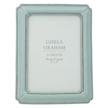Gisela Graham verdigris classic resin 5x7 photo frame with antique finish, decorative border, and vintage-inspired design.