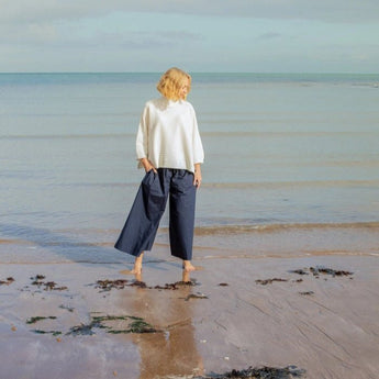 Chalk UK Vicki Ivory Jumper, cozy knit sweater in soft ivory, featuring a relaxed fit and ribbed cuffs and hem.