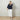 Navy Vicki women's jumper by CHALK UK, soft knit sweater with a relaxed fit, displayed on a hanger.