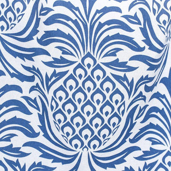 Blue 100% cotton tea towel with Leon pattern from Grand Illusions, featuring a vibrant and decorative kitchen textile.