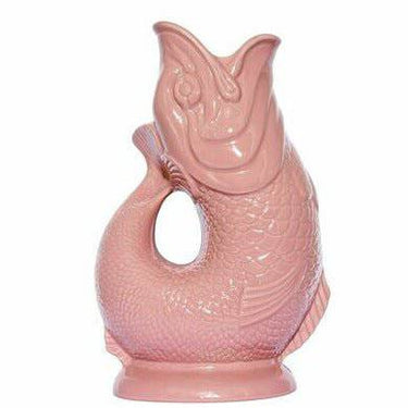 Baby pink Gluggle Jug XL by The Gluggle Jug Factory featuring a classic ceramic design and a distinctive spout.