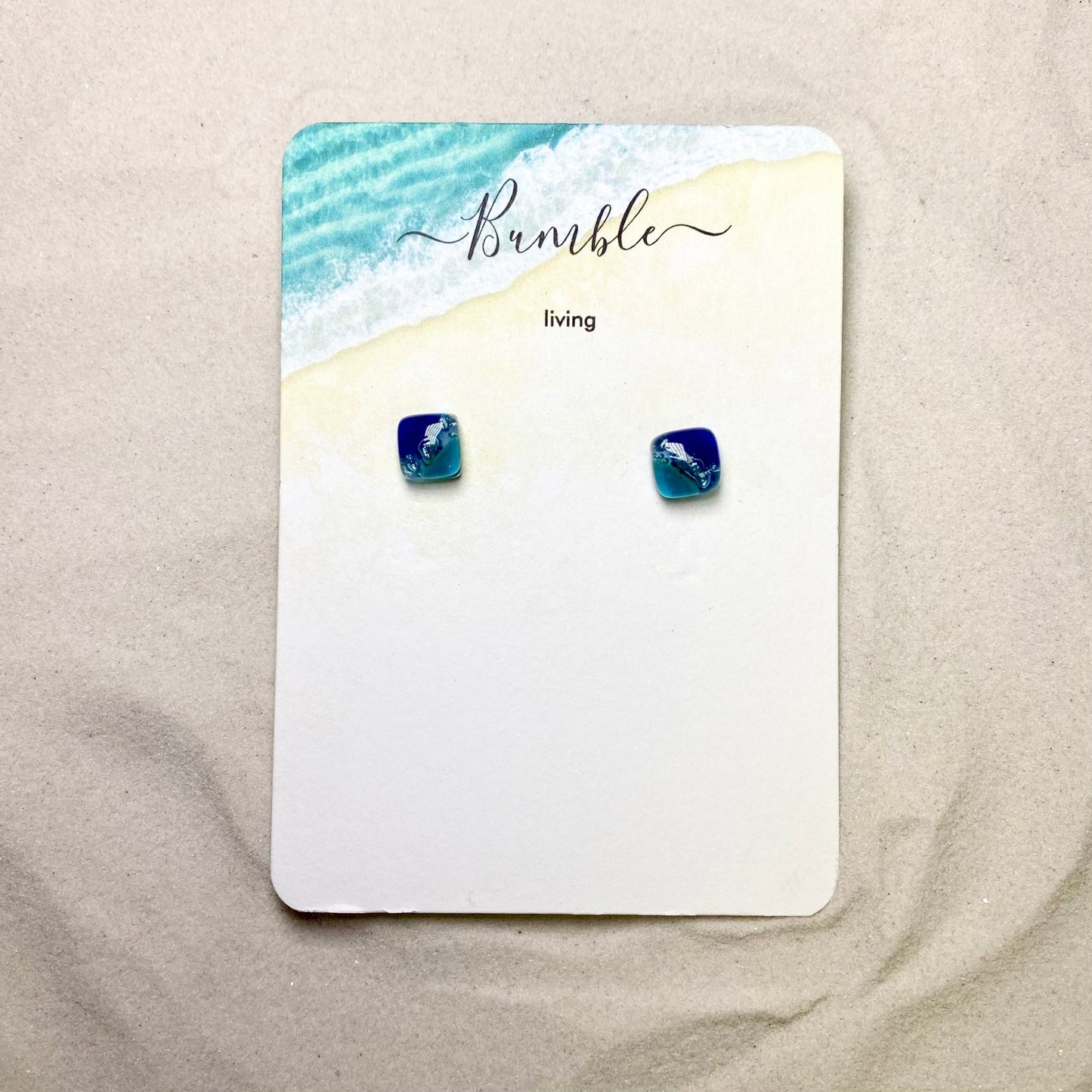 Blue and Green Bubble Stud Earrings - Bumble Living