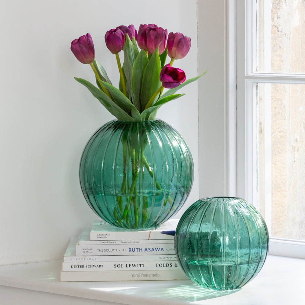 Bora Glass Vase Green Large - Bumble Living