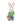 Boy Bunny With Basket Bristle Ornament 33cm - Bumble Living