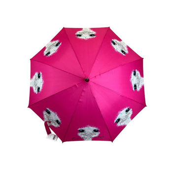 Emily Smith Camilla the Ostrich umbrella featuring a detailed ostrich design and sturdy handle against a clear background.