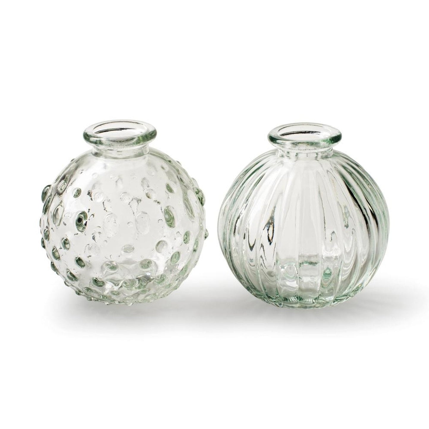 Clear Bubble Pattern Round Jive Vase - Bumble Living