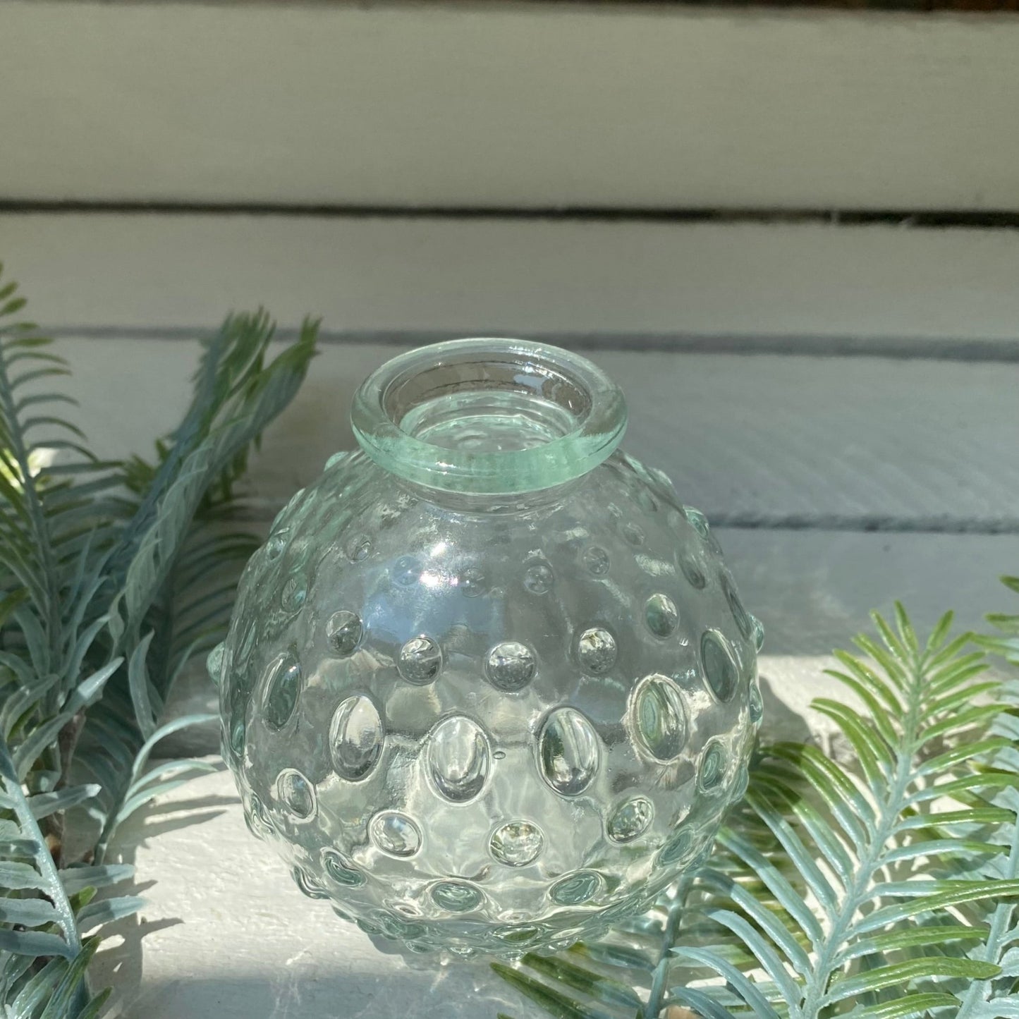 Clear Bubble Pattern Round Jive Vase - Bumble Living
