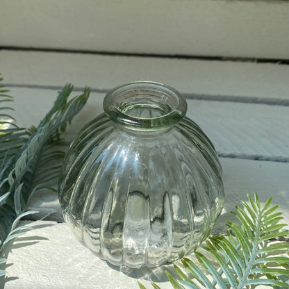 Clear Bubble stripe Round Jive Vase - Bumble Living