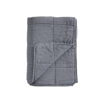 Coal vintage quilted throw blanket by Chic Antique, soft textured fabric with diamond stitching perfect for cozy home decor.
