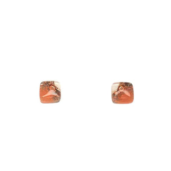 Coral Bubble Glass Medium Earrings by Bumble Living featuring translucent coral-colored glass bubbles on silver hooks