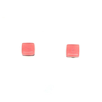 Coral Bubble Medium Stud Earrings by Bumble Living featuring round coral-colored earrings with a textured bubble design.