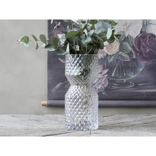 Diamond Cut Clear Vase - Bumble Living