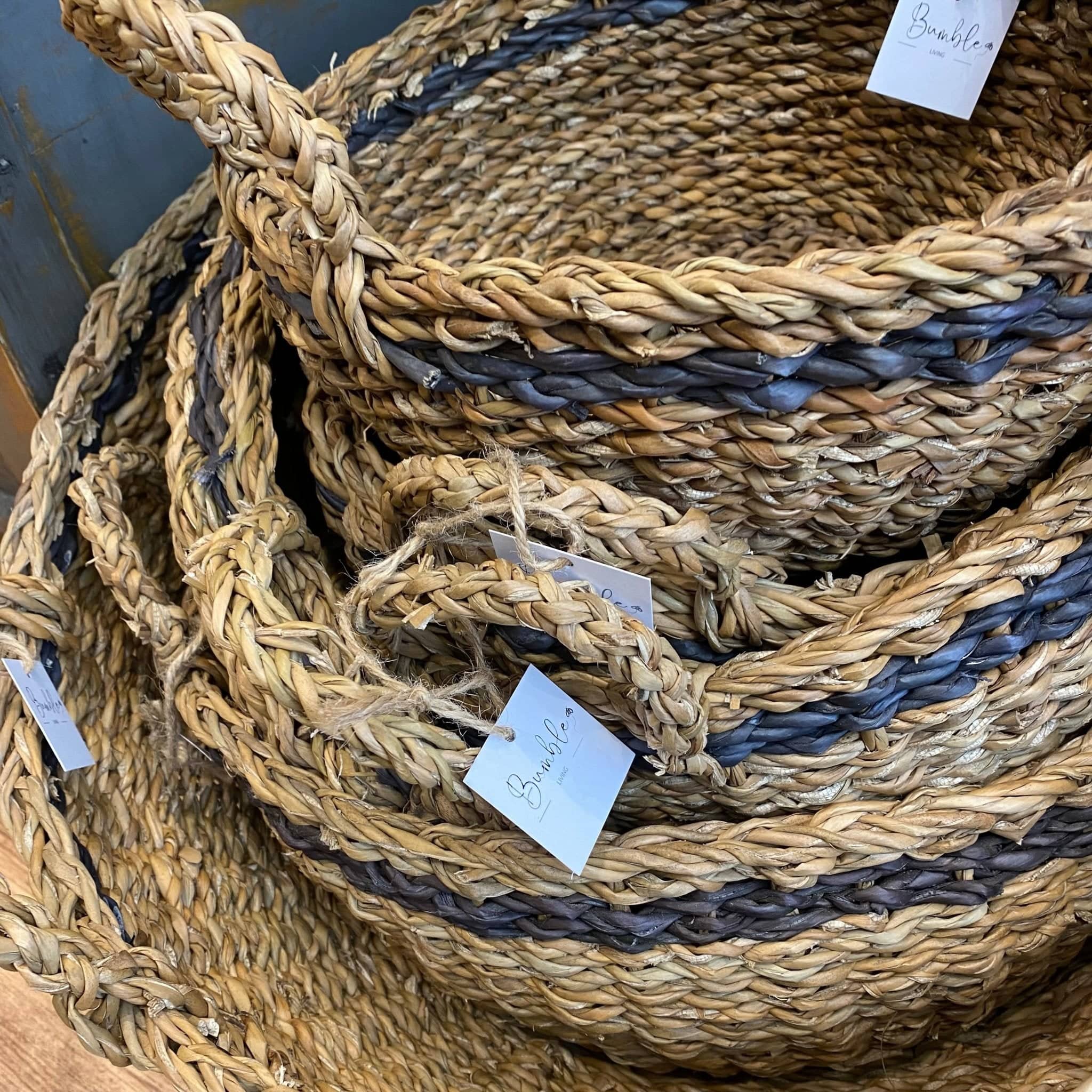 Extra Large Hogla Stripe Basket Bumble Living