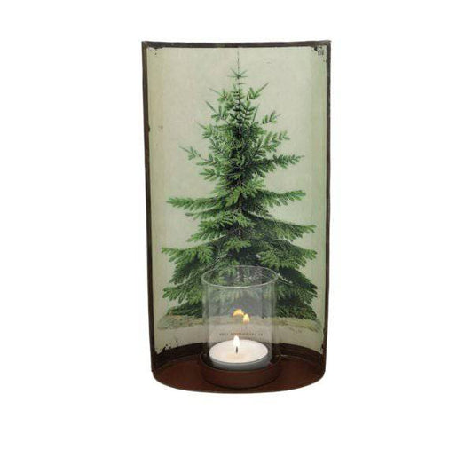 Fir Tree Oval Candle Sconce - Bumble Living