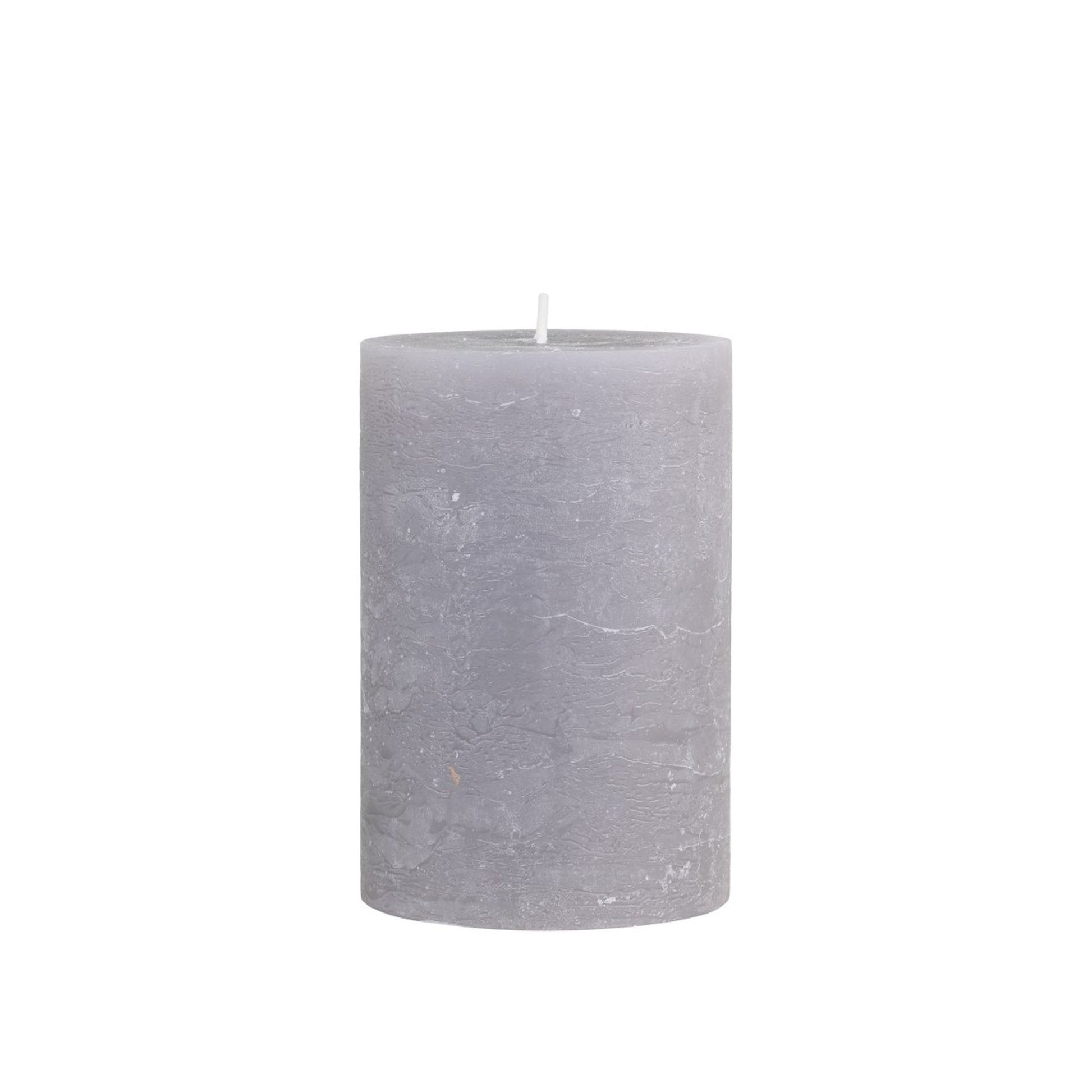 French Grey Rustic Pillar Candle 90 hours - Bumble Living