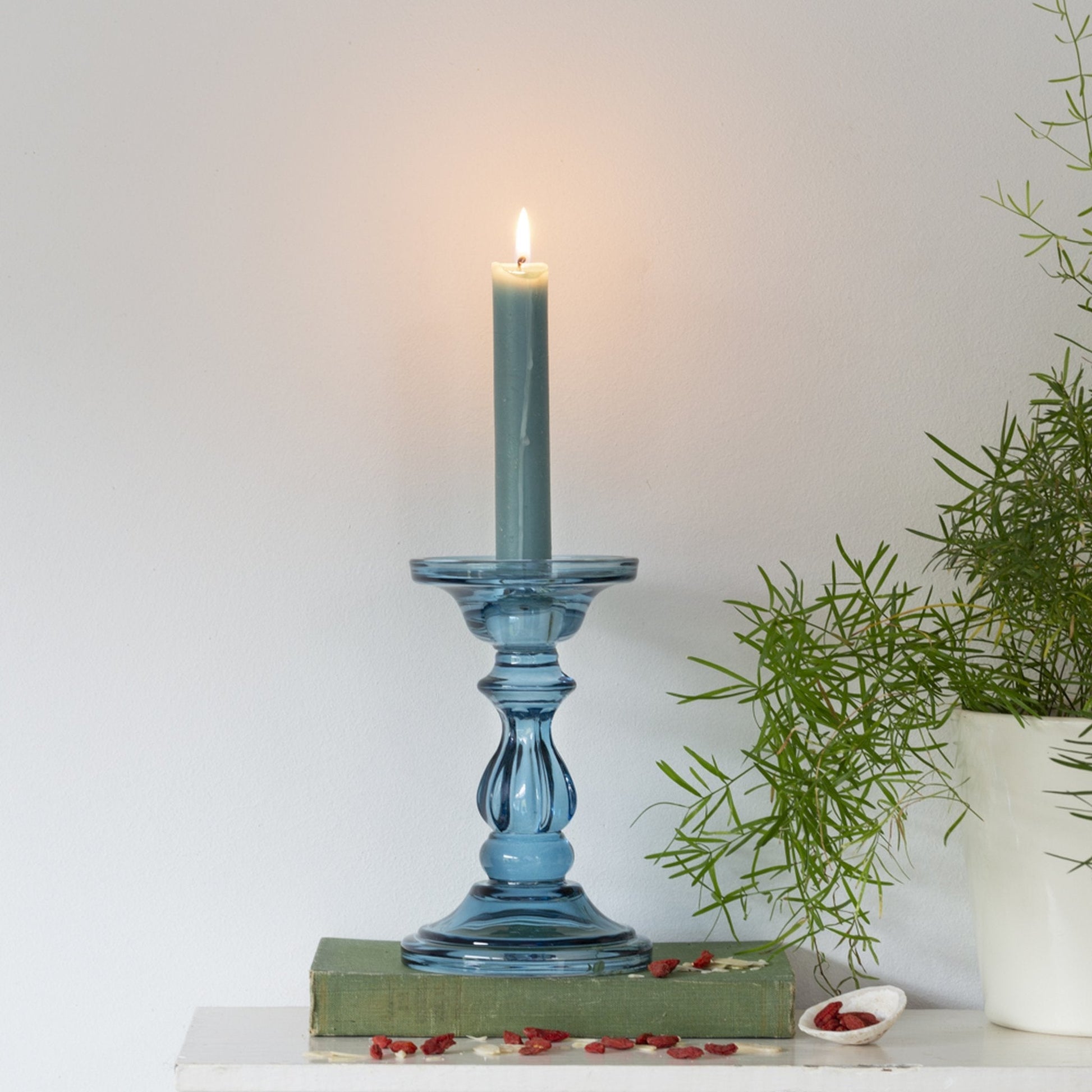 Glass Candle Holder Azure - Bumble Living