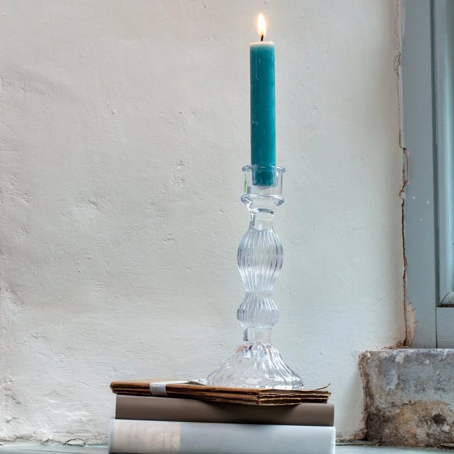 Glass Candle Holder Bella Clear - Bumble Living