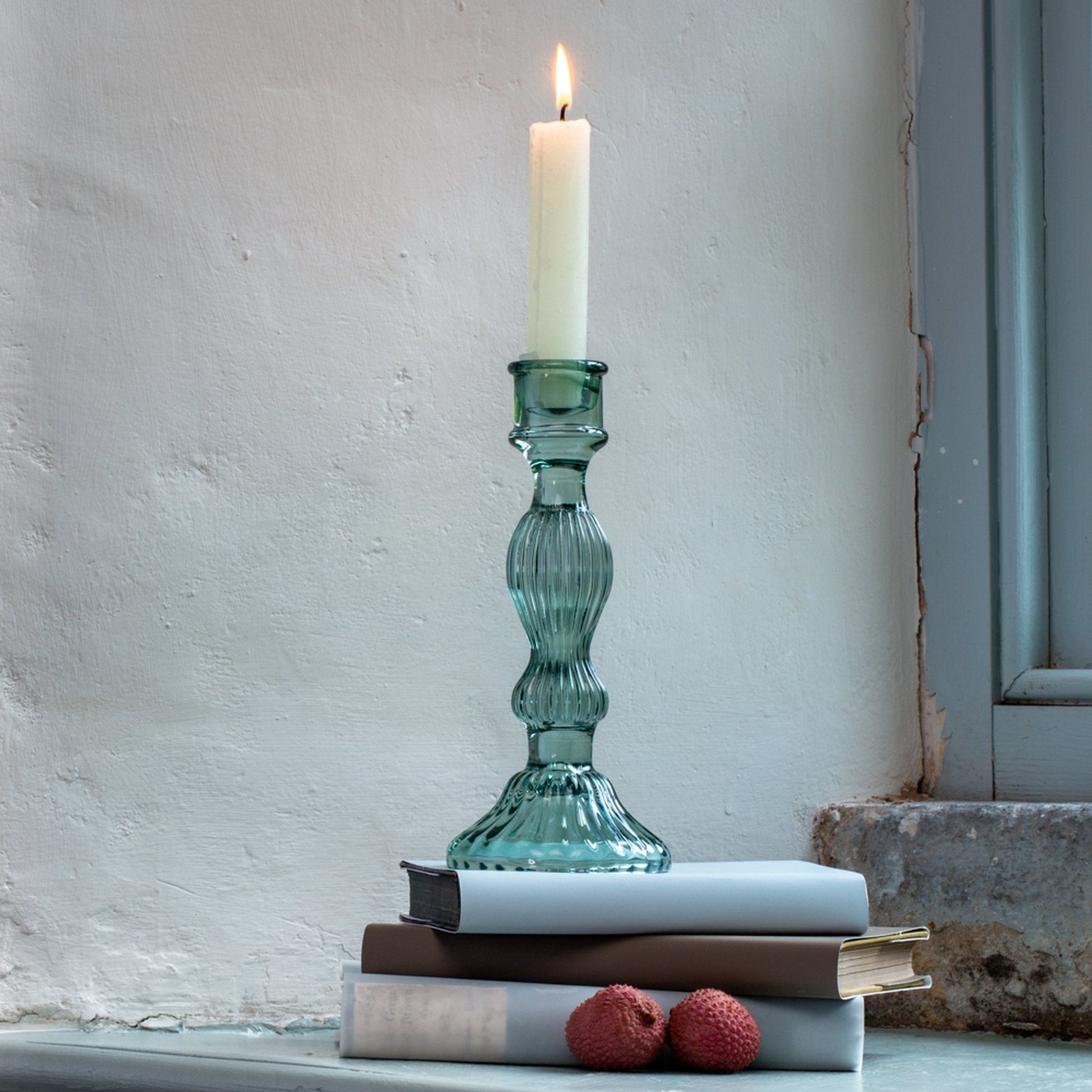 Glass Candle Holder Bella Green - Bumble Living