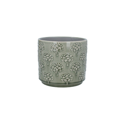 Green Artichoke Stoneware Pot 14cm - Bumble Living