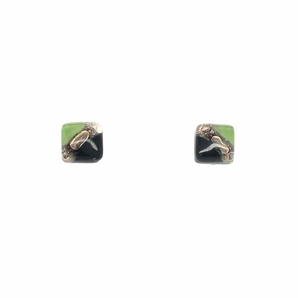 Green & Black Bubble Stud Earrings - Bumble Living