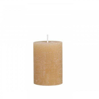 Rustic Honey Macon Pillar Candle by Chic Antique, 40 cm tall, with a warm honey color and textured rustic finish.
