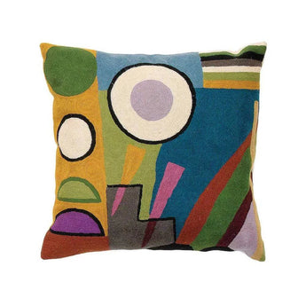Decorative Kandinsky Abstract World Cushion Pillow, 18-inch size, featuring vibrant, artistic designs on a stylish cushion by Decoish.