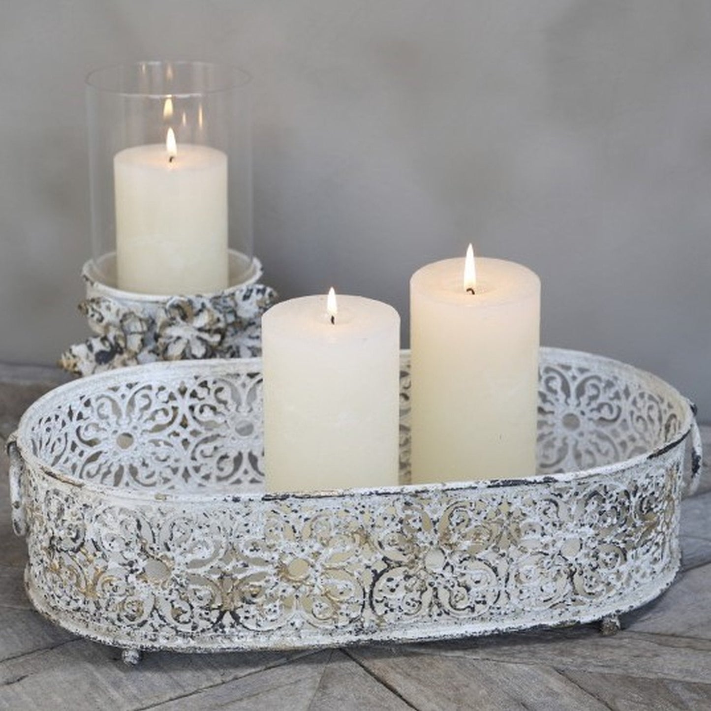 Lace Design Tray Candle Holder - Bumble Living