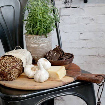 Large Laon Tapas Board by Chic Antique made of acacia wood, serving board for appetizers and snacks, natural wood finish.