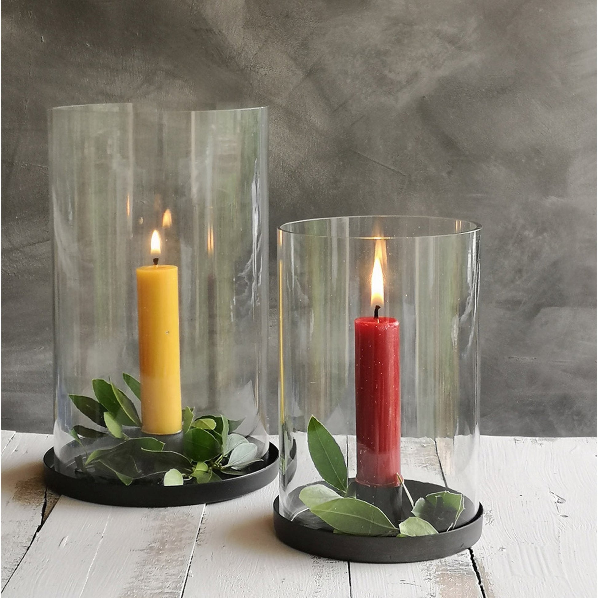 Large Glass Hurricane Candle Holder - Bumble Living