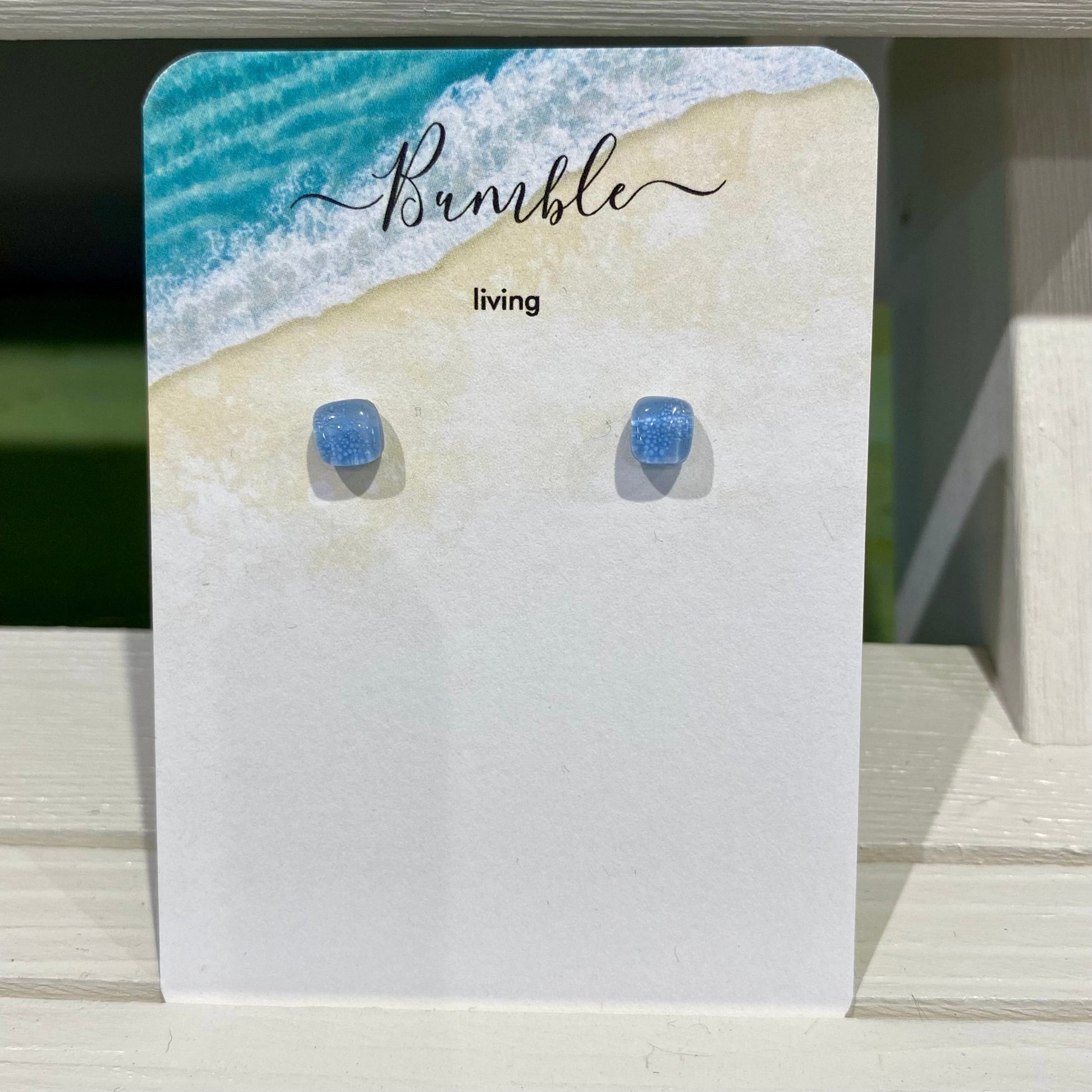 Light Blue Glass Small Earrings - Bumble Living