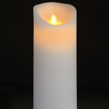 Luxe Collection 3.5 x 9 White Flickering Flame LED Wax Candle - Bumble Living