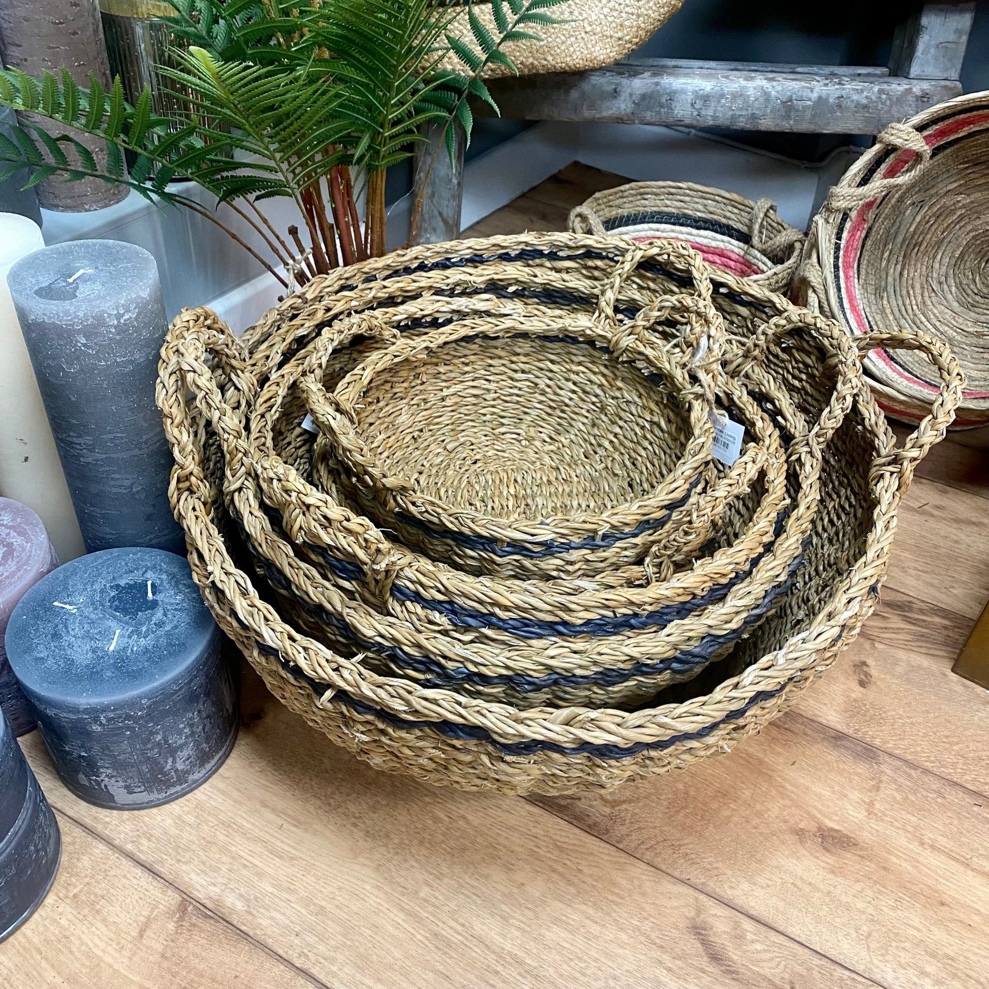 Medium Hogla Stripe Basket - Bumble Living