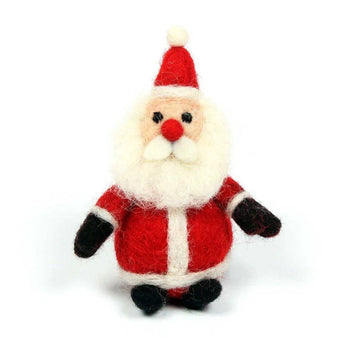 Mini Father Christmas felt decoration by Amica, featuring festive red and white felt design with a jolly Santa face and hat.
