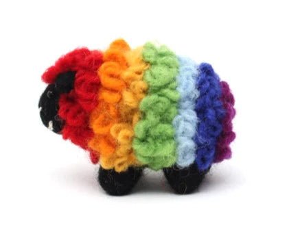 Mini Rainbow Sheep Felt Decoration - Bumble Living