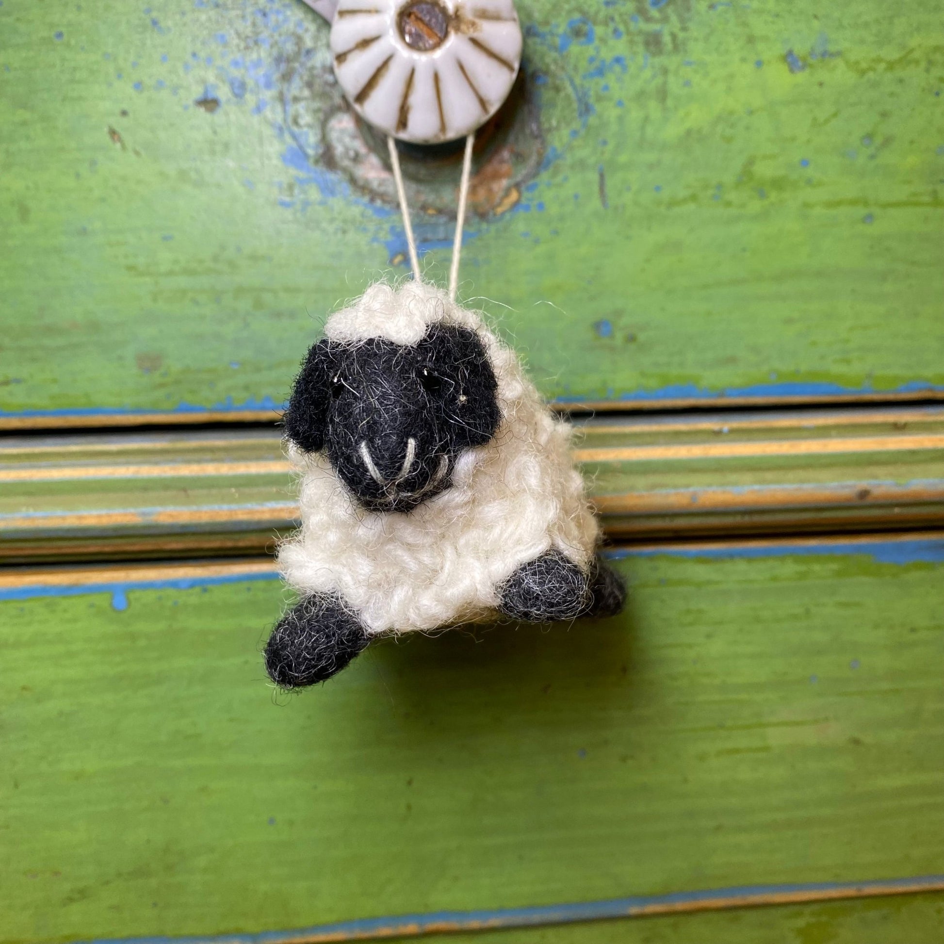 Mini Suffolk Sheep Felt Decoration - Bumble Living