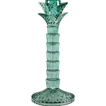 Grand Illusions Montebello glass candlestick with a clear, elegant design perfect for holding pillar candles.