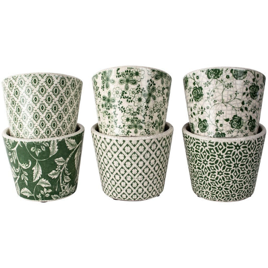 Old Style Dutch Pots Green - 6 Assorted Designs - Bumble Living